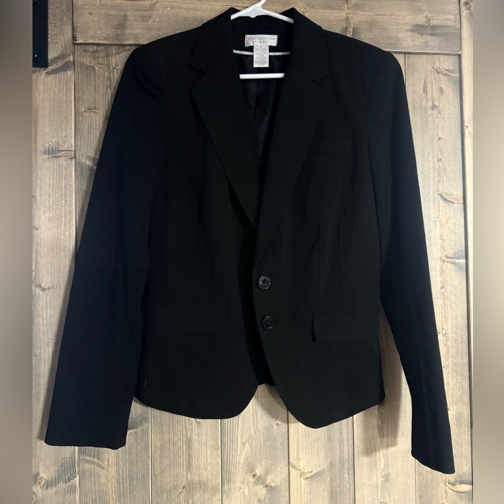 Worthington Stretch Black Blazer (Size 8)
